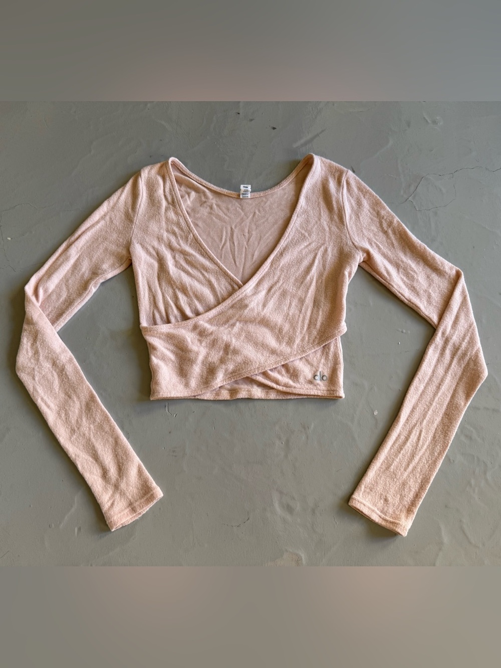 ALO YOGA Amelia Luxe Long Sleeve Crop Top, Size Small